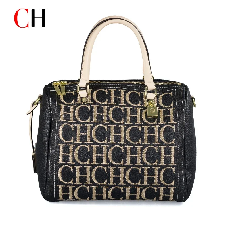 Embroidery Gold - Tas Boston Bordir Huruf CH Wanita