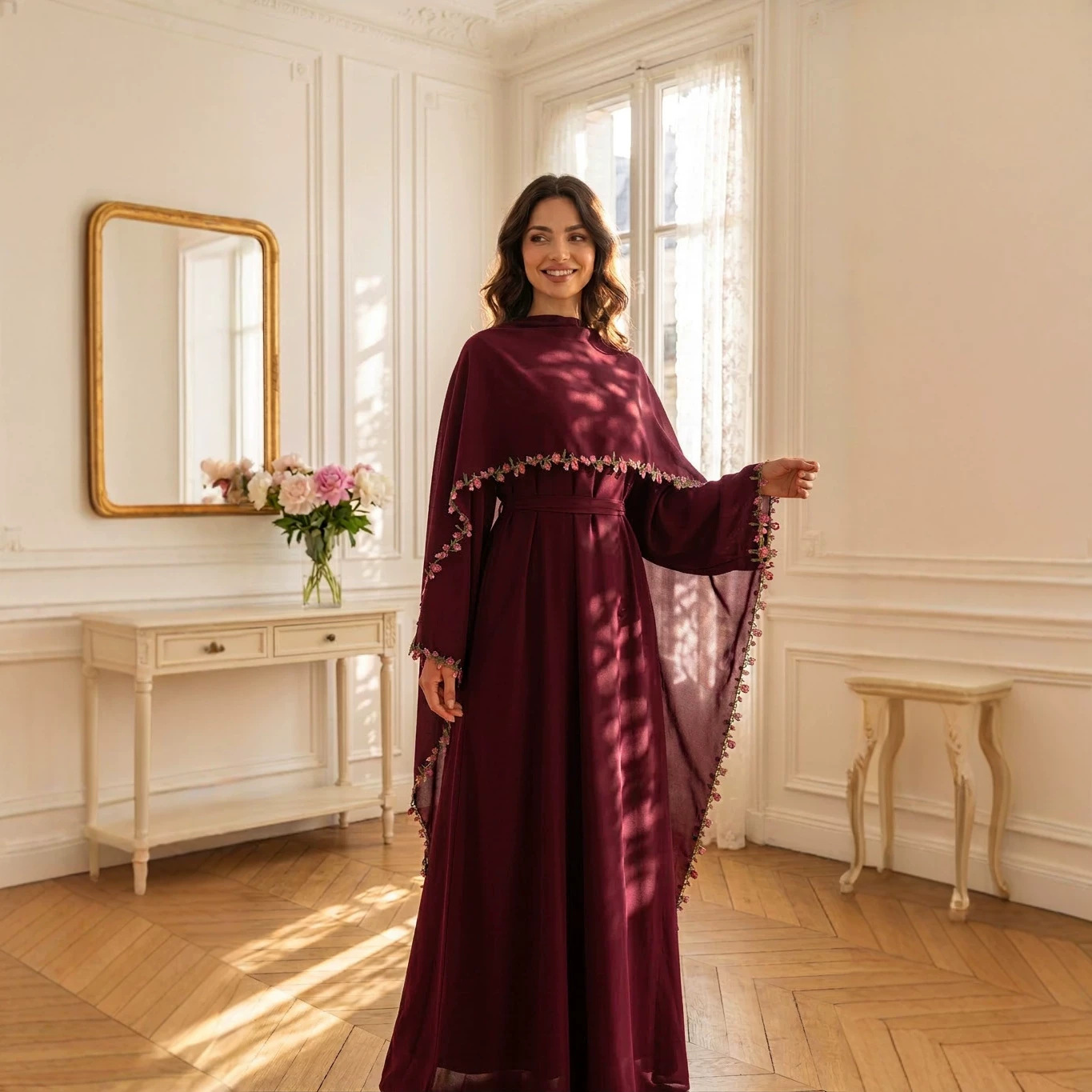Embroidery Kebaya - Gaun Abaya Bordir Elegan Set Hijab