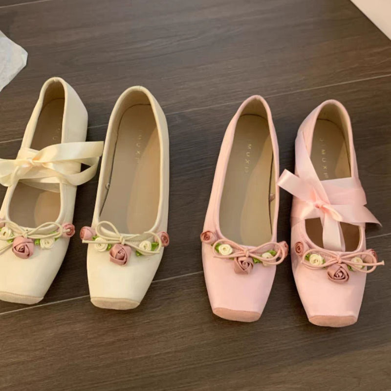 Embroidery Dress - Sepatu Wanita Model Flats Bow Marie