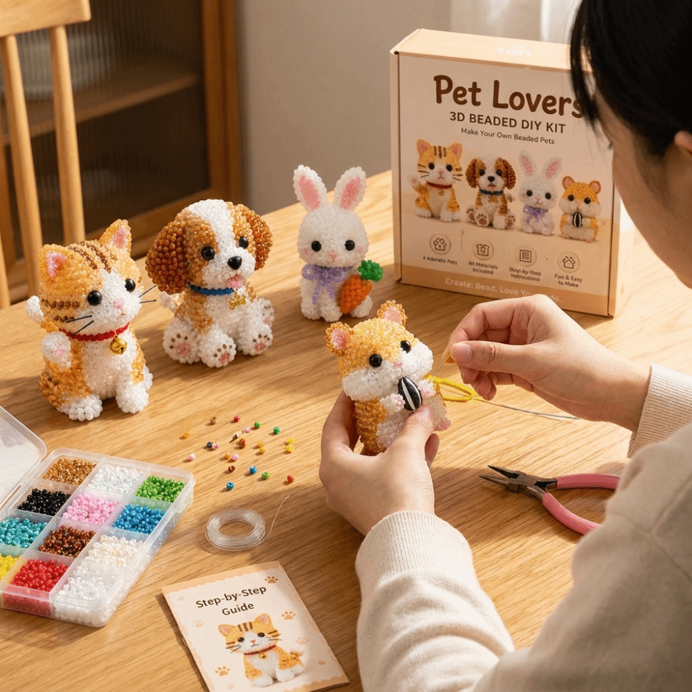 Embroidery Kit Set - Kit Bordir Manik-Manik Hewan Buatan Tangan