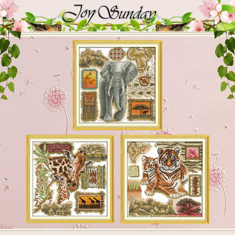 Embroidery Job - Set Jahit Silang Terhitung Hewan Afrika