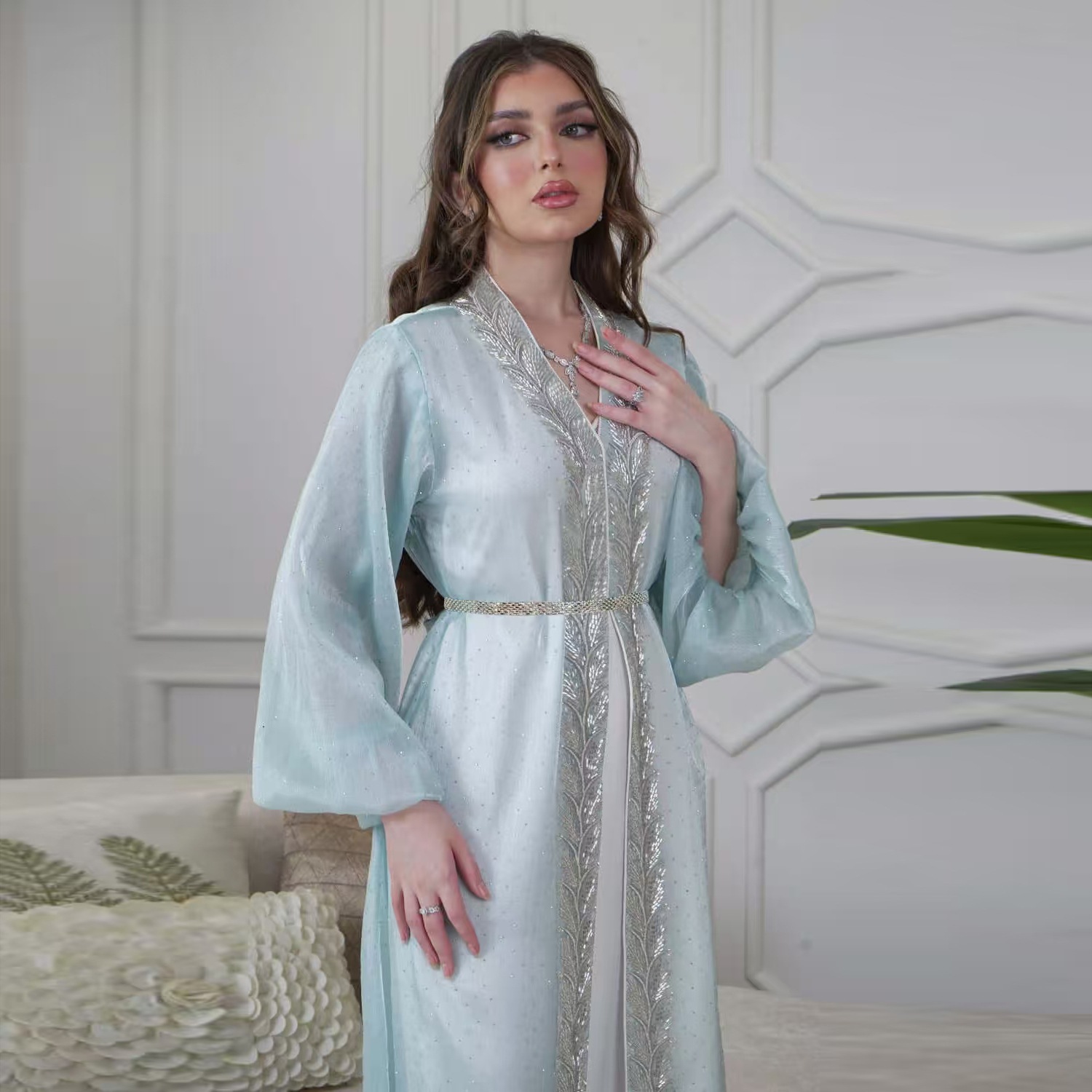 Embroidery Kebaya - Idul Fitri Djellaba Kimono Cardigan Dubai