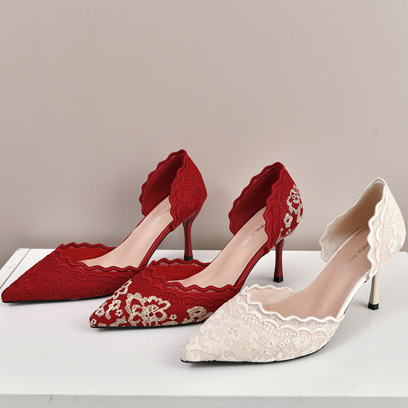 Embroidery Dress - Sepatu Pengantin Wanita Hak Tinggi Bordir