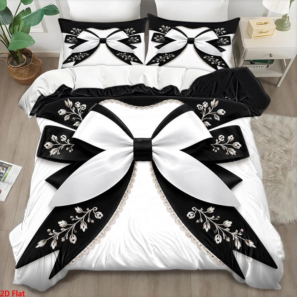 Embroidery Quilt Cover - Set Sarung Selimut Motif Pita Hitam