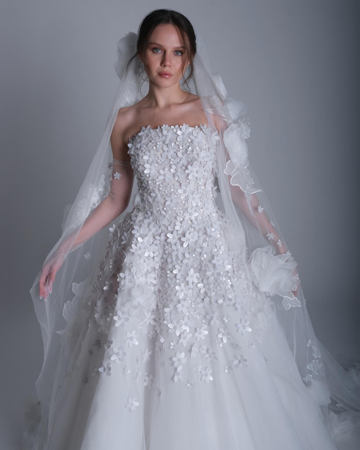 Embroidery Veil - Gaun Pengantin LumiGown 2026 Tanpa Tali,