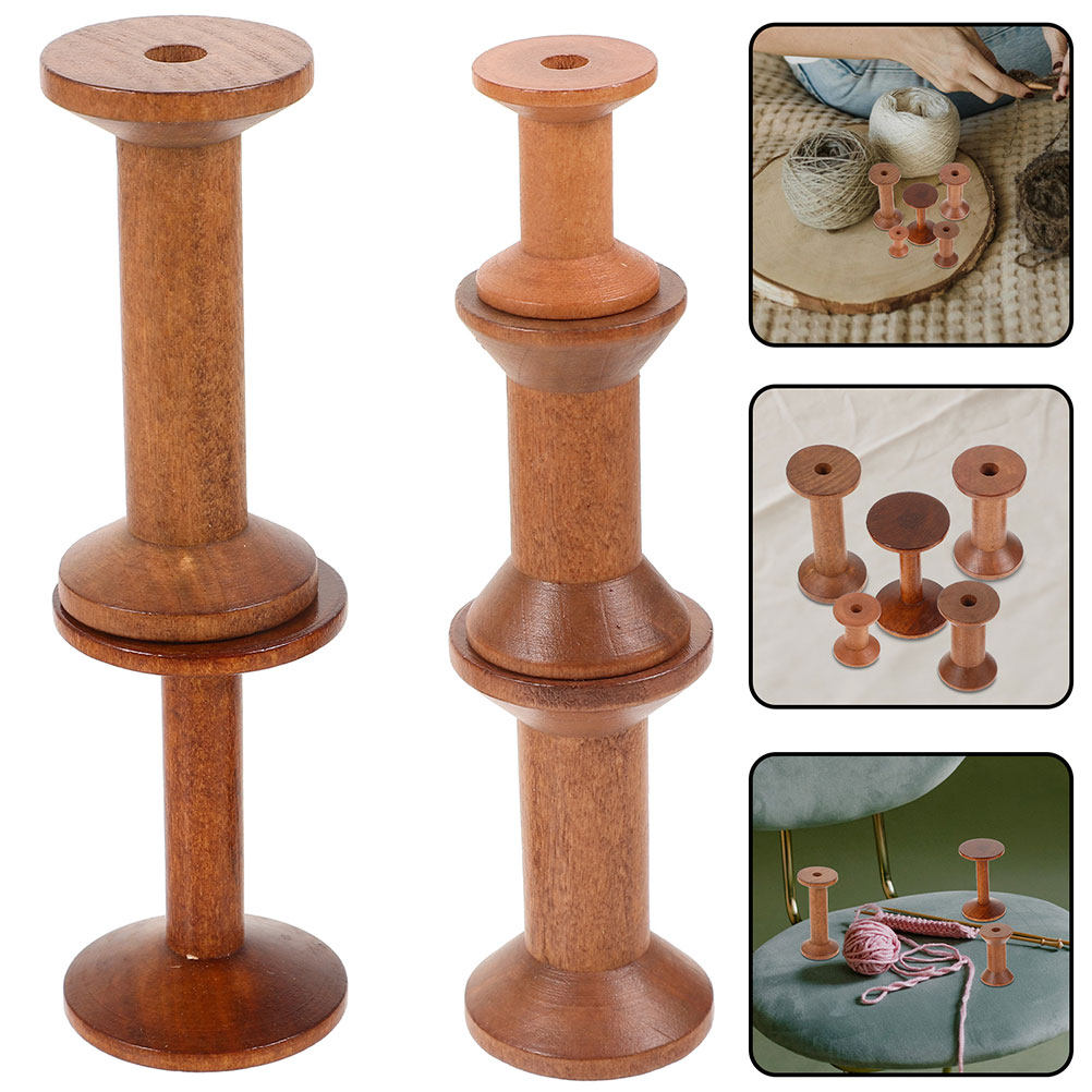 Embroidery Thread - 7 Buah Gulungan Benang Kayu Vintage,