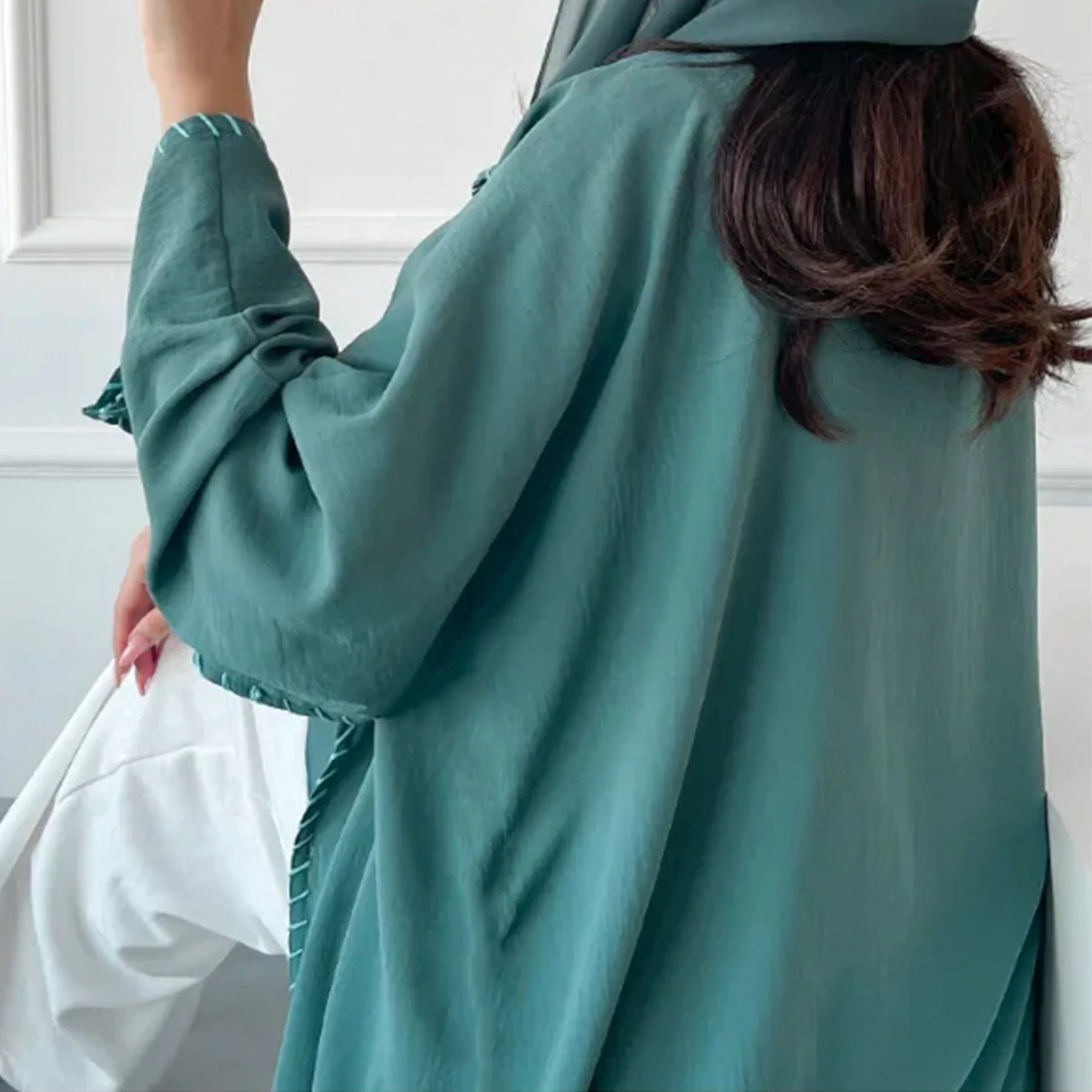 Embroidery Kebaya - Kimono Maroko Abaya Terbuka Mewah Dubai