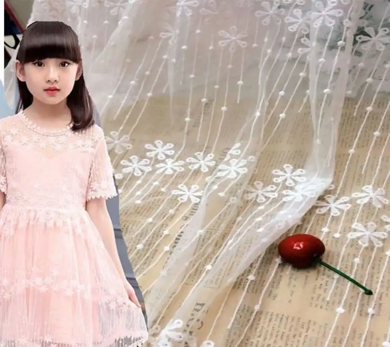 Embroidery Veil - 1 Yard Kain Renda Bordir Bunga
