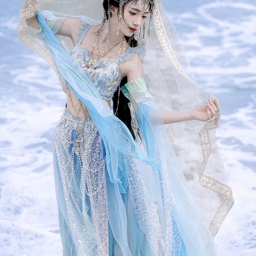 Embroidery Dress - Set Kostum Pesta Cosplay Peri Tari