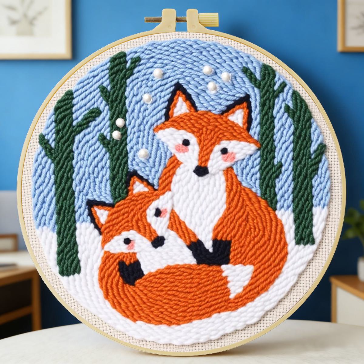 Printed Embroidery Kit - Set Kit Sulaman Punch Needle Hewan