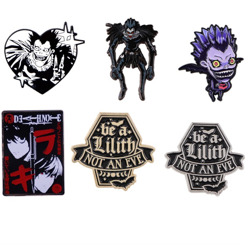 Embroidery Reddit - Pin Enamel Kartun Monster Setan Gelap