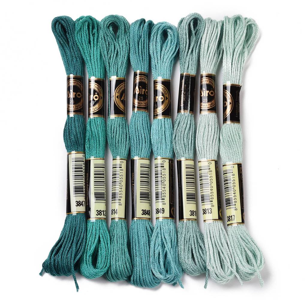 Embroidery Thread - 1Set 8 Gulungan Benang Bordir Poliester