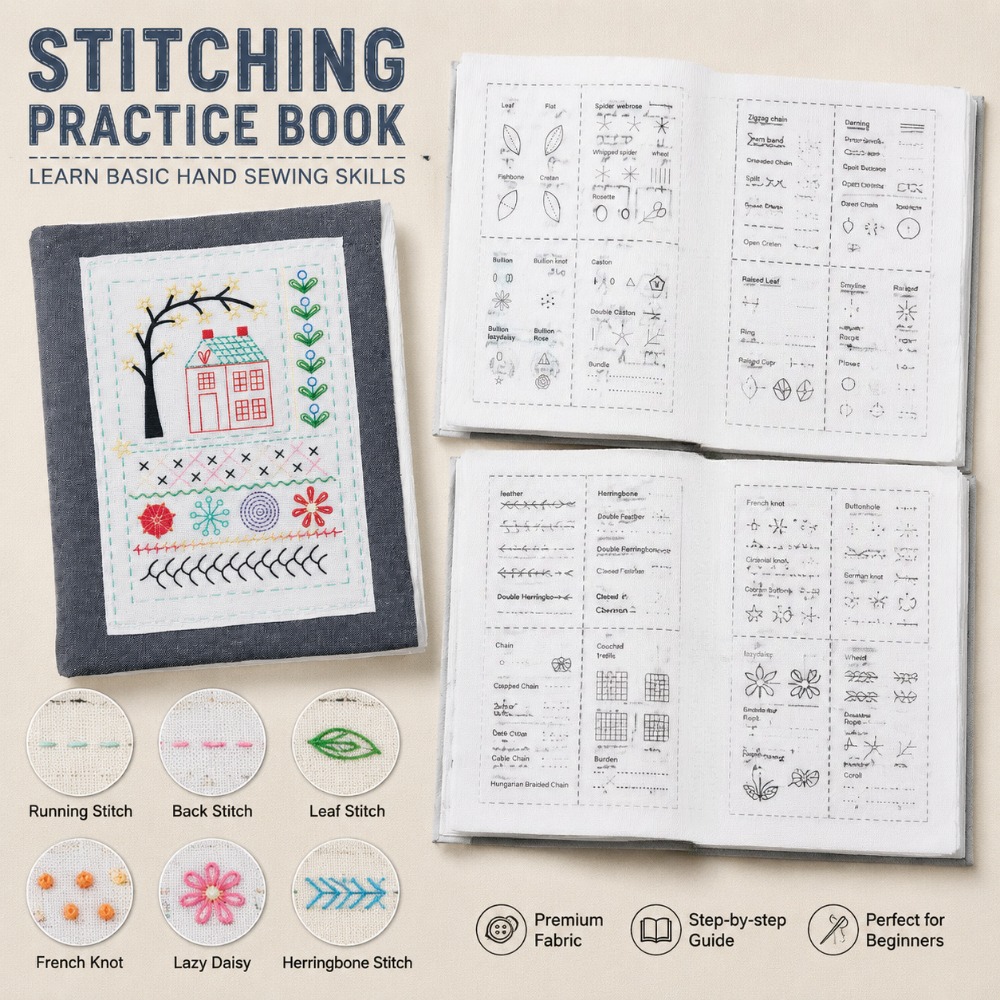 Embroidery Guide Book - Buku Latihan Jahitan Bordir, Buku Panduan