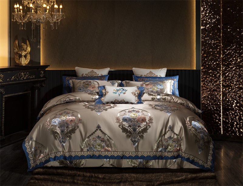 Embroidery Quilt Cover - 4/6/10 buah Set tempat tidur elegan