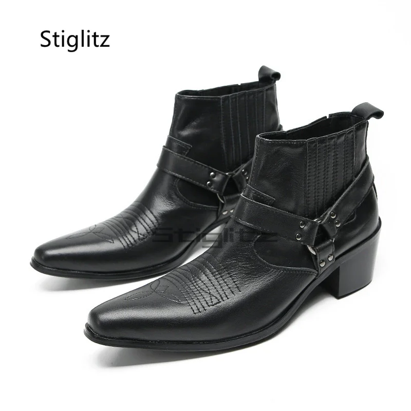 Sepatu Boots Pria Kulit Hitam  - Embroidery Dress ulasan dan harga