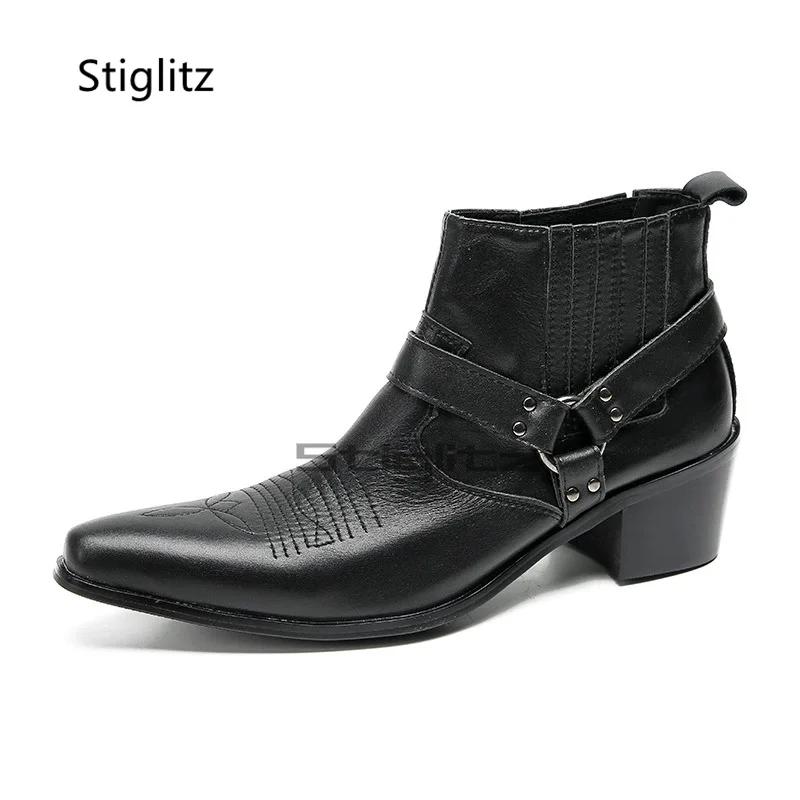 Sepatu Boots Pria Kulit Hitam  - Embroidery Dress ulasan dan harga