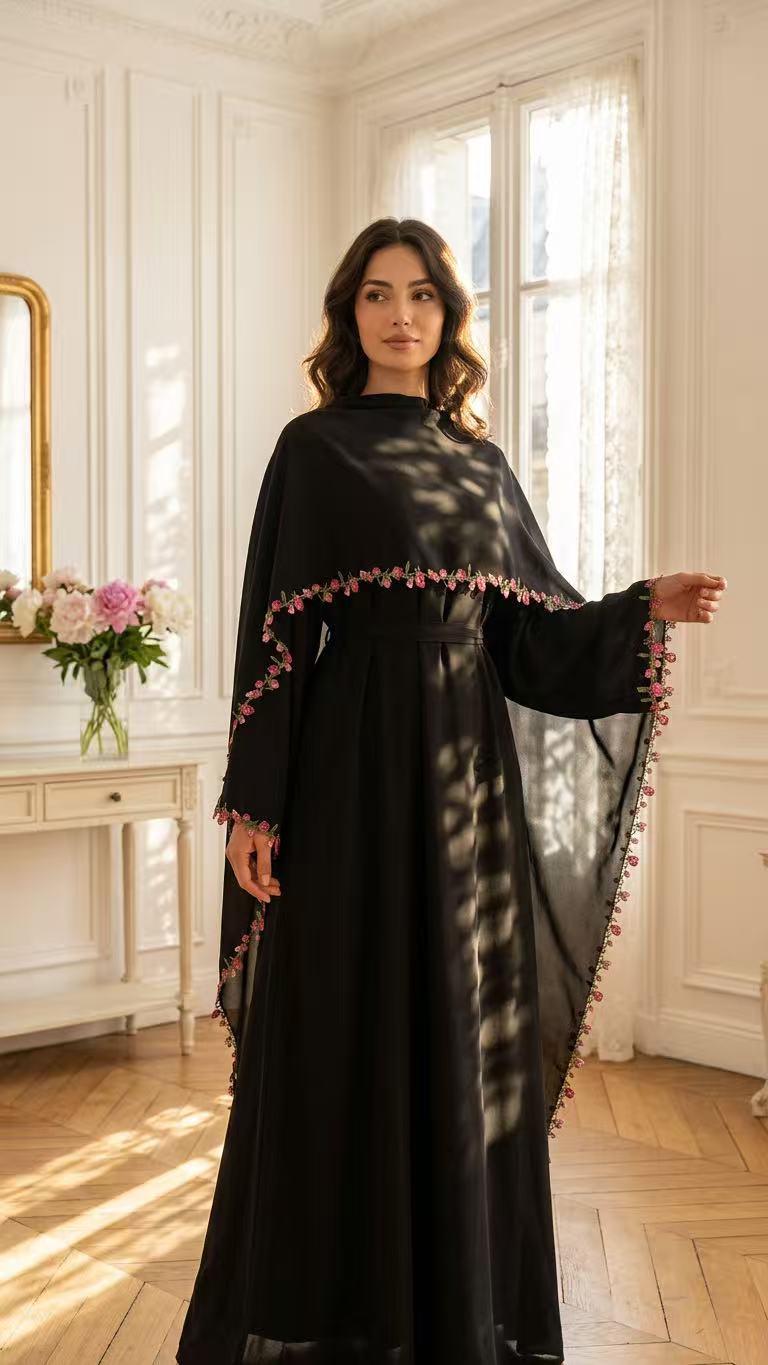Gaun Abaya Bordir Elegan Set H - Embroidery Kebaya ulasan dan harga