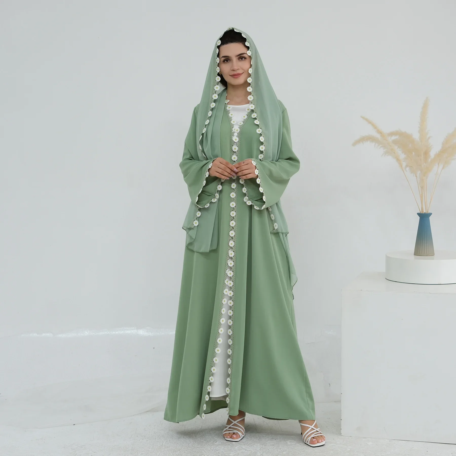 Gaun Abaya Dubai Turki Kaftan  - Embroidery Kebaya ulasan dan harga