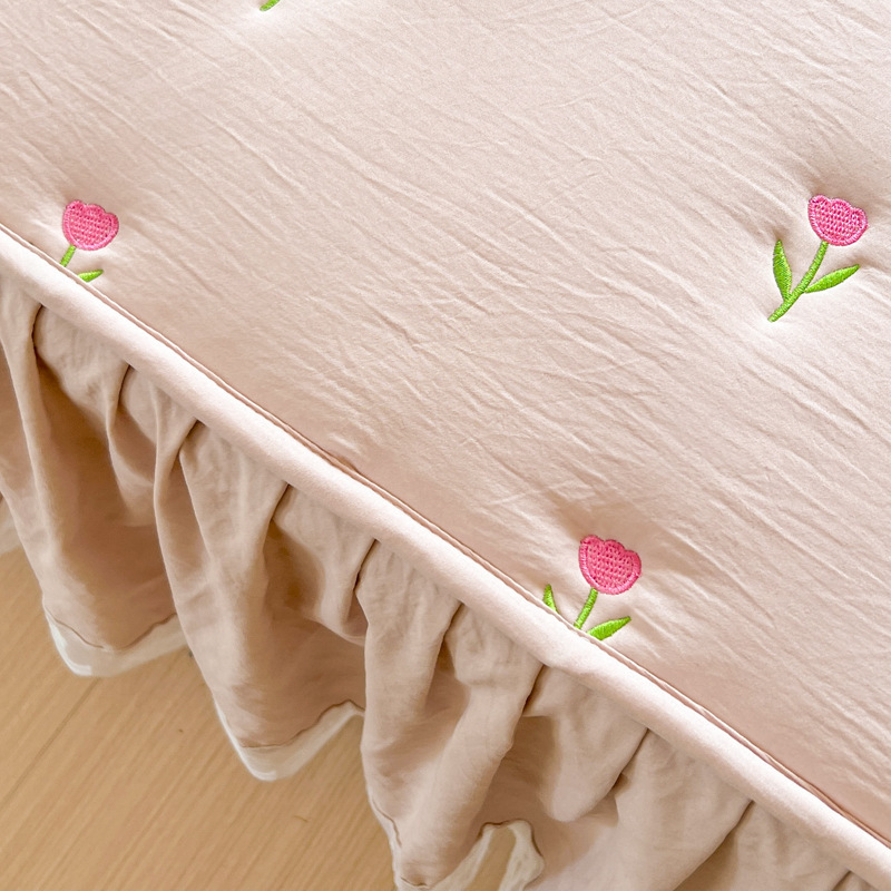 Set Rok Tempat Tidur Katun Ber - Embroidery Quilt Cover ulasan dan harga