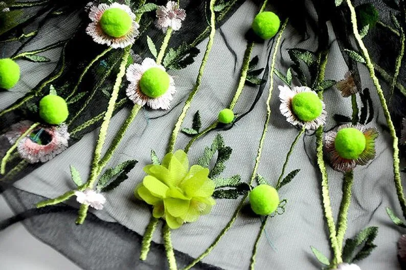 Kain Renda Bordir Pompom Bunga - Embroidery Veil ulasan dan harga