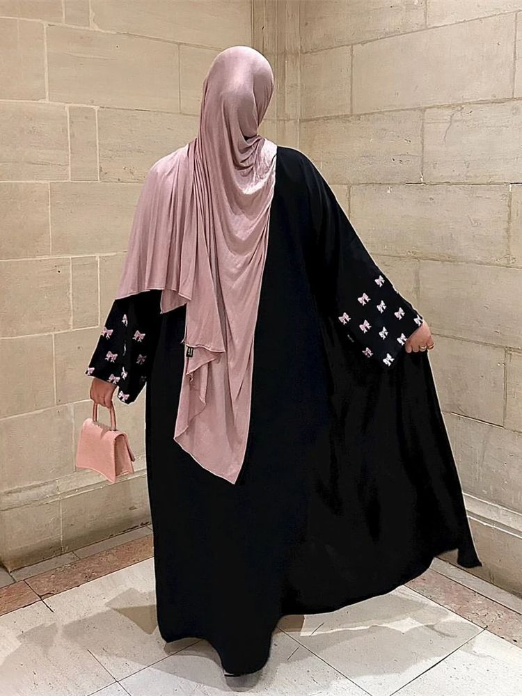 Ramadan Abaya hati hitam Damen - Embroidery Kebaya ulasan dan harga