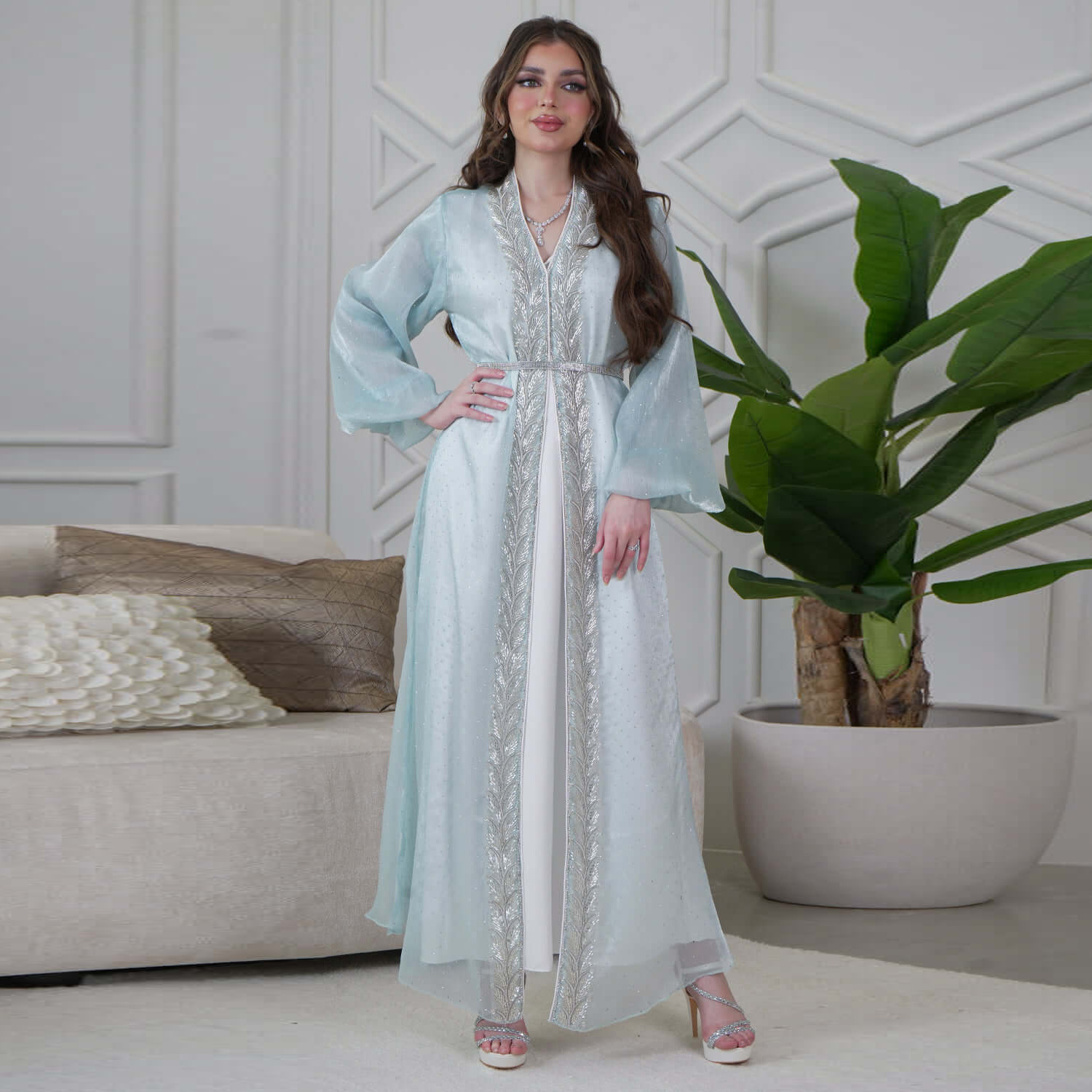 Idul Fitri Djellaba Kimono Car - Embroidery Kebaya ulasan dan harga