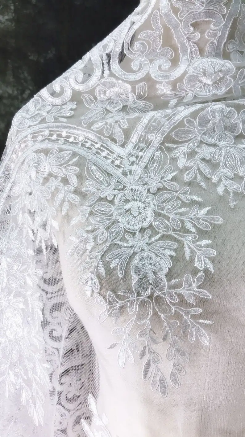 Kain Renda Bordir Bunga Antik  - Embroidery Veil ulasan dan harga