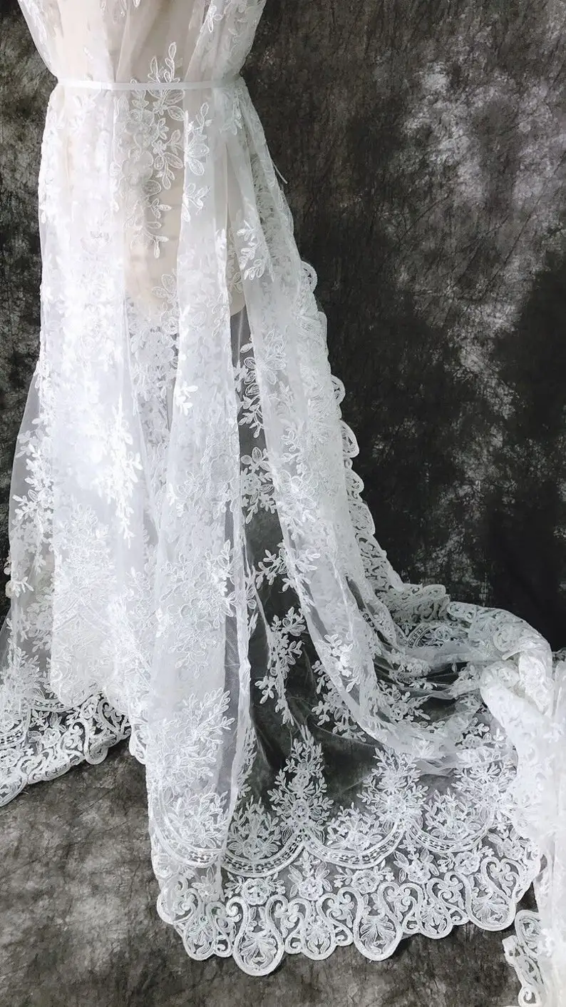 Kain Renda Bordir Bunga Antik  - Embroidery Veil ulasan dan harga
