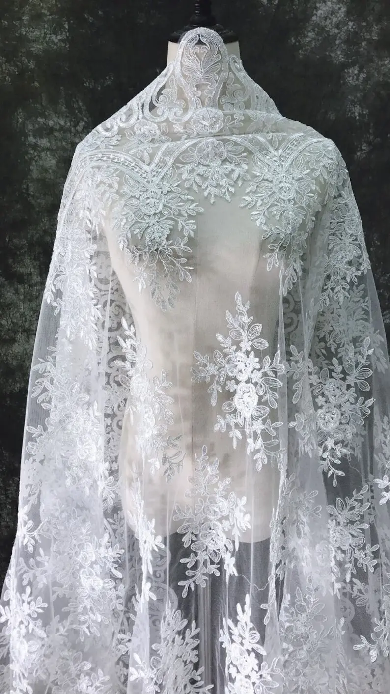 Kain Renda Bordir Bunga Antik  - Embroidery Veil ulasan dan harga