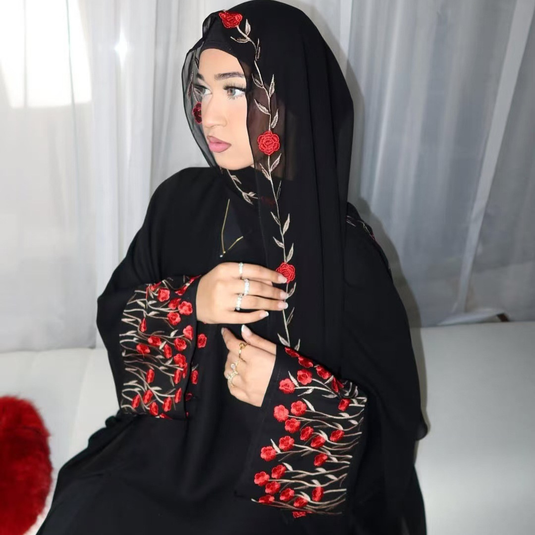 Buka Abaya Dubai Bordir Muslim - Embroidery Kebaya ulasan dan harga