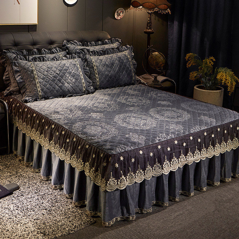 AI WINSURE-Set seprai beludru  - Embroidery Quilt Cover ulasan dan harga