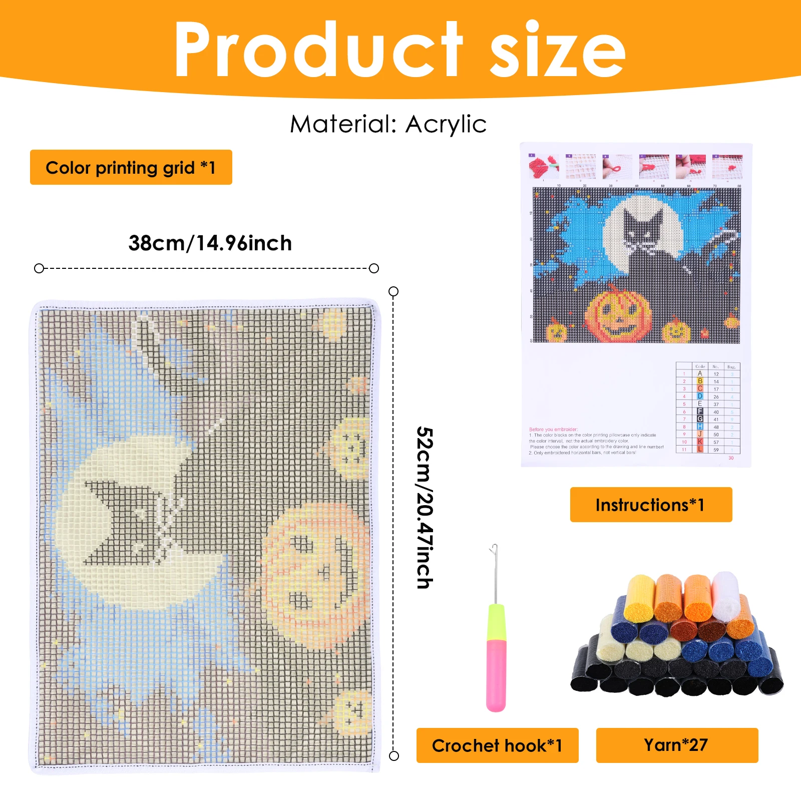 Perlengkapan Latch Hook DIY Po - Printed Embroidery Kit ulasan dan harga