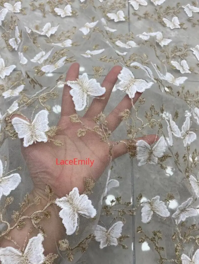 Kain Renda Kupu-kupu 3D Kain T - Embroidery Veil ulasan dan harga