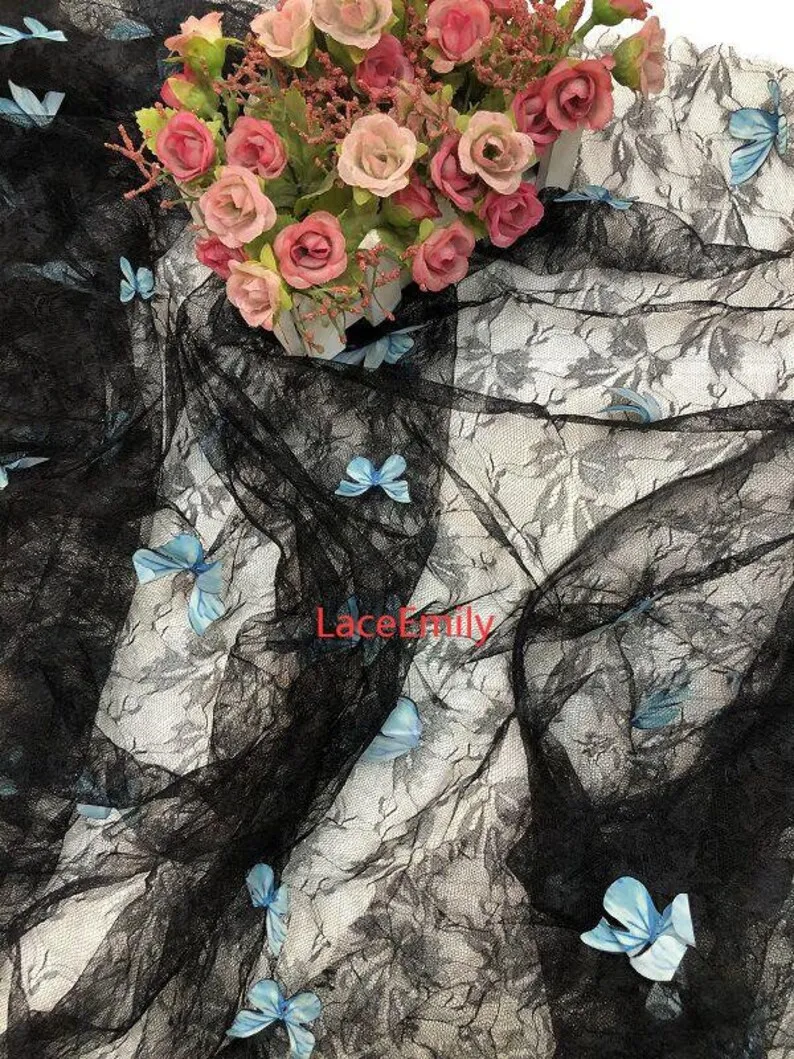Kain Renda Bordir Kupu-kupu 3D - Embroidery Veil ulasan dan harga