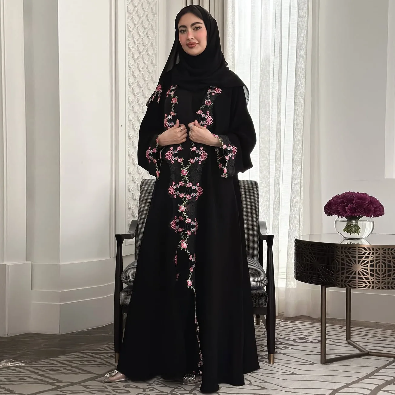 Kimono Bordir Hitam Jalabiya A - Embroidery Kebaya ulasan dan harga