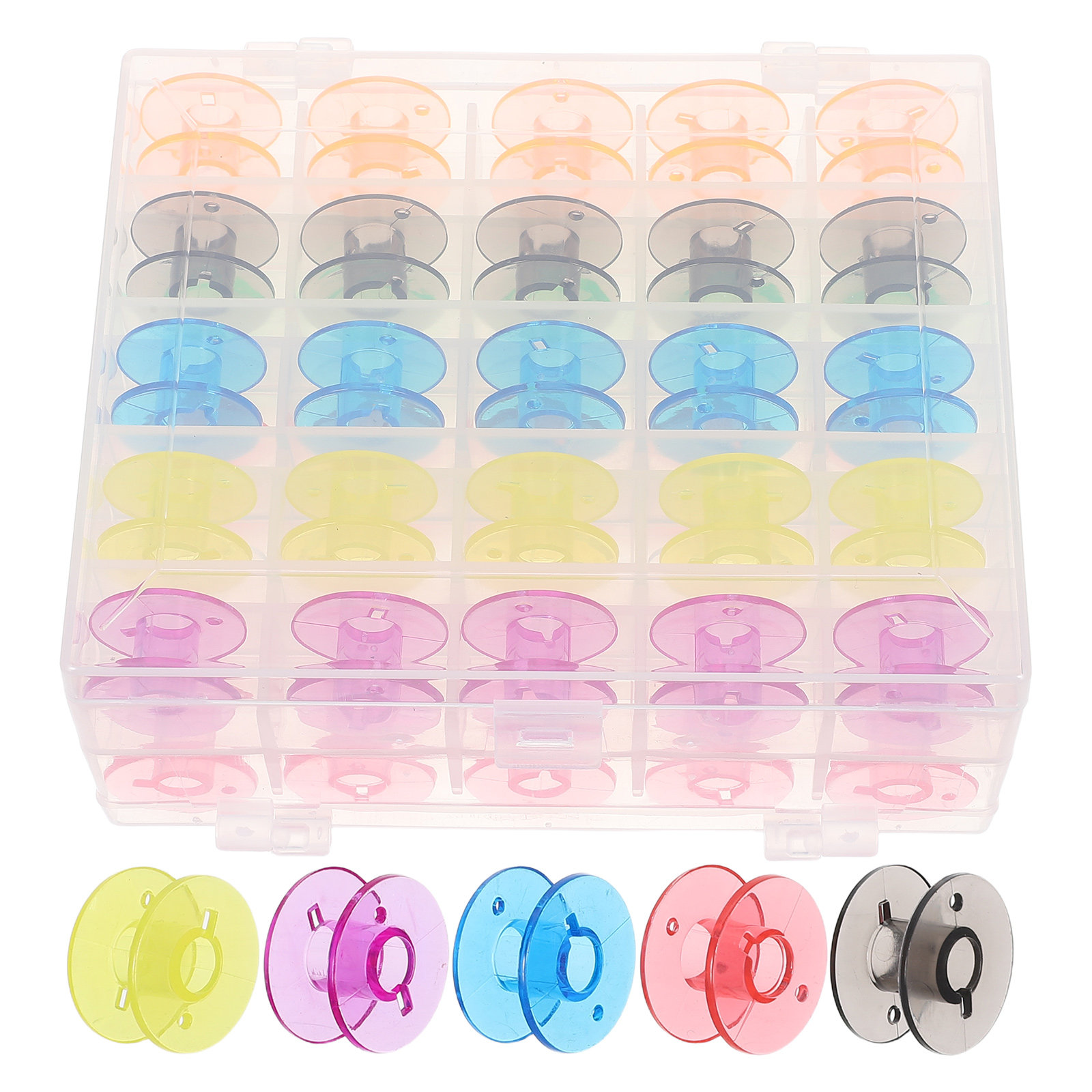 50 Buah Bobbin Bordir Plastik  - Embroidery Thread ulasan dan harga