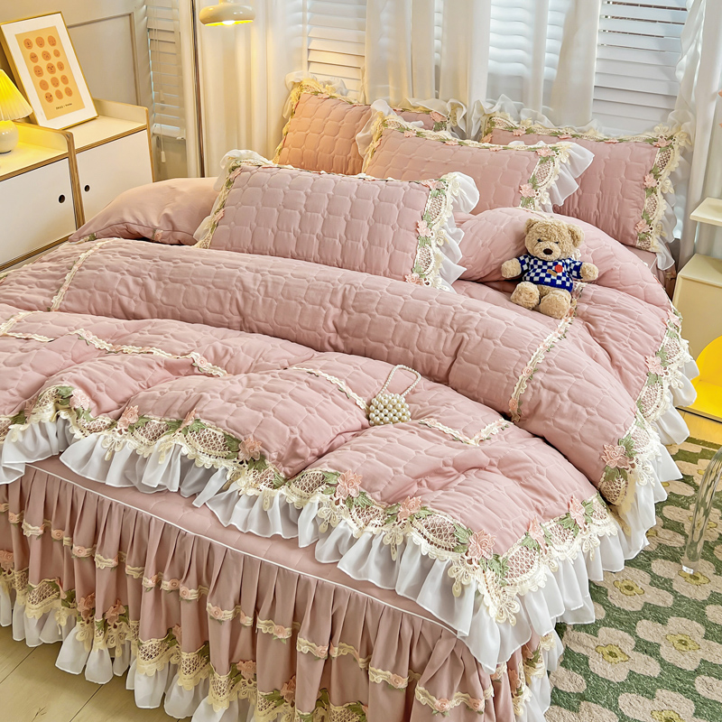 Merah Muda Gaya Putri Korea Se - Embroidery Quilt Cover ulasan dan harga