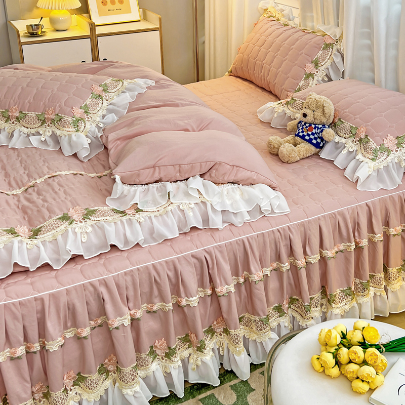 Merah Muda Gaya Putri Korea Se - Embroidery Quilt Cover ulasan dan harga