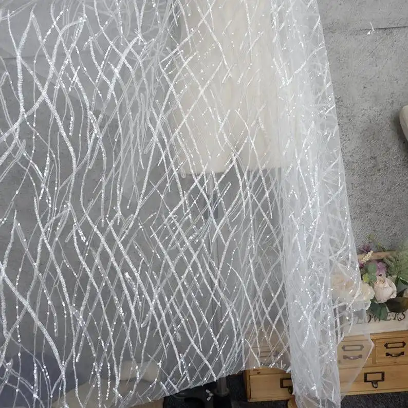 Payet berat kain renda bunga b - Embroidery Veil ulasan dan harga