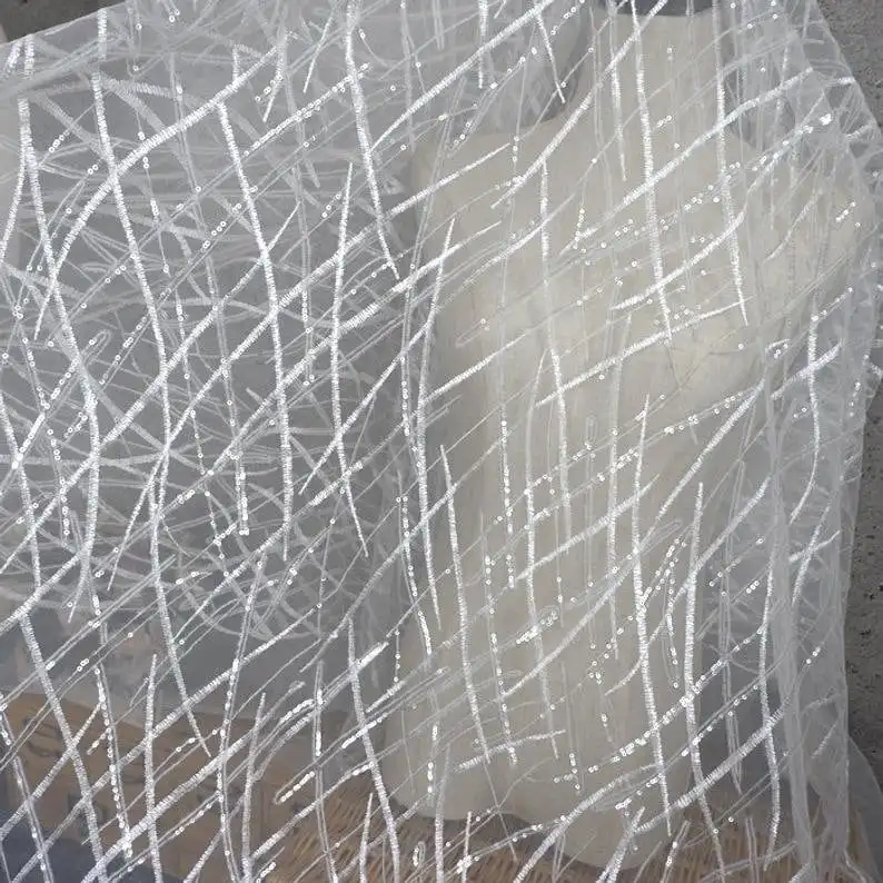 Payet berat kain renda bunga b - Embroidery Veil ulasan dan harga