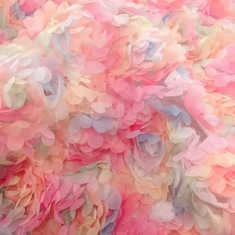 Kain Renda Bunga Mawar Sifon 3 - Embroidery Veil ulasan dan harga