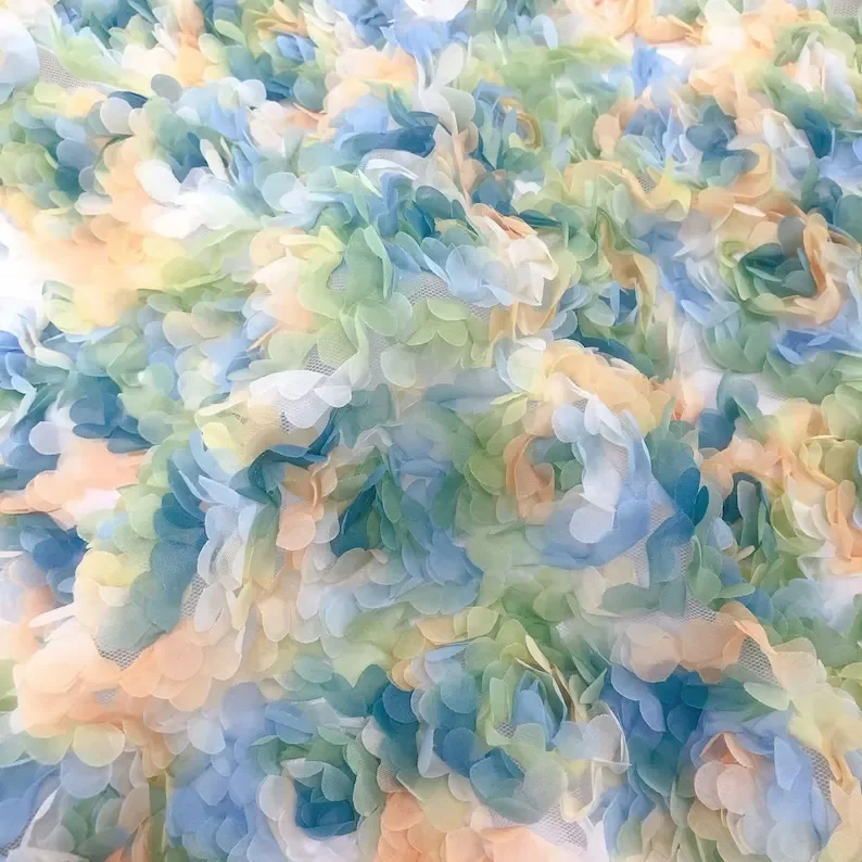 Kain Renda Bunga Mawar Sifon 3 - Embroidery Veil ulasan dan harga