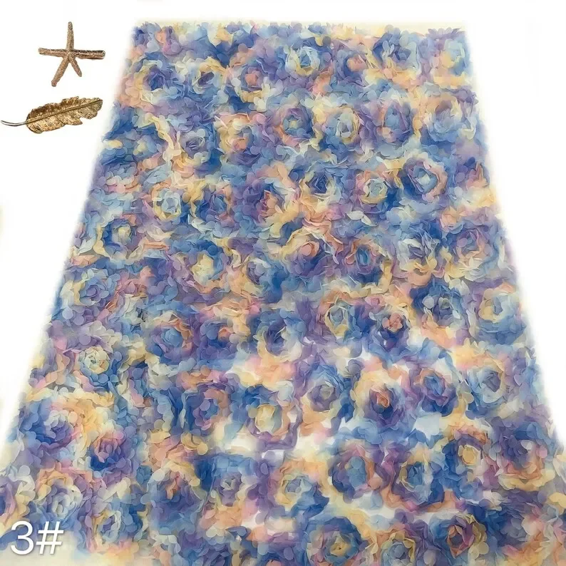 Kain Renda Bunga Mawar Sifon 3 - Embroidery Veil ulasan dan harga