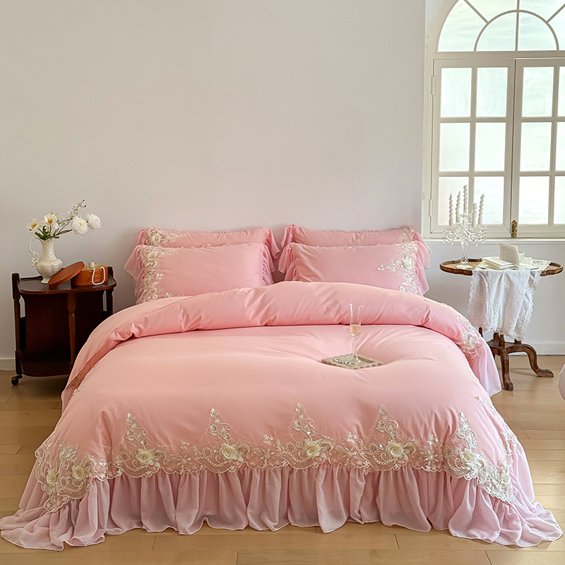 Renda elegan set seprai bordir - Embroidery Quilt Cover ulasan dan harga