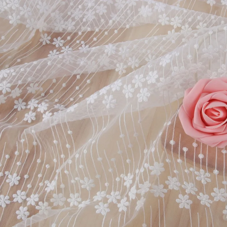 1 Yard Kain Renda Bordir Bunga - Embroidery Veil ulasan dan harga