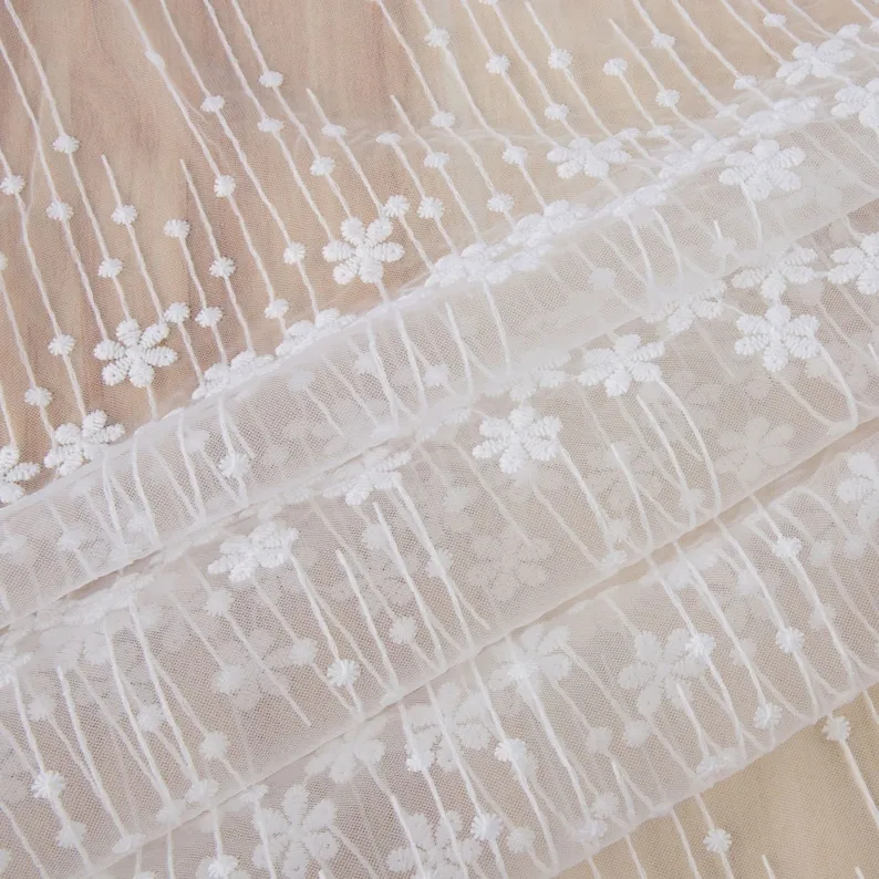 1 Yard Kain Renda Bordir Bunga - Embroidery Veil ulasan dan harga
