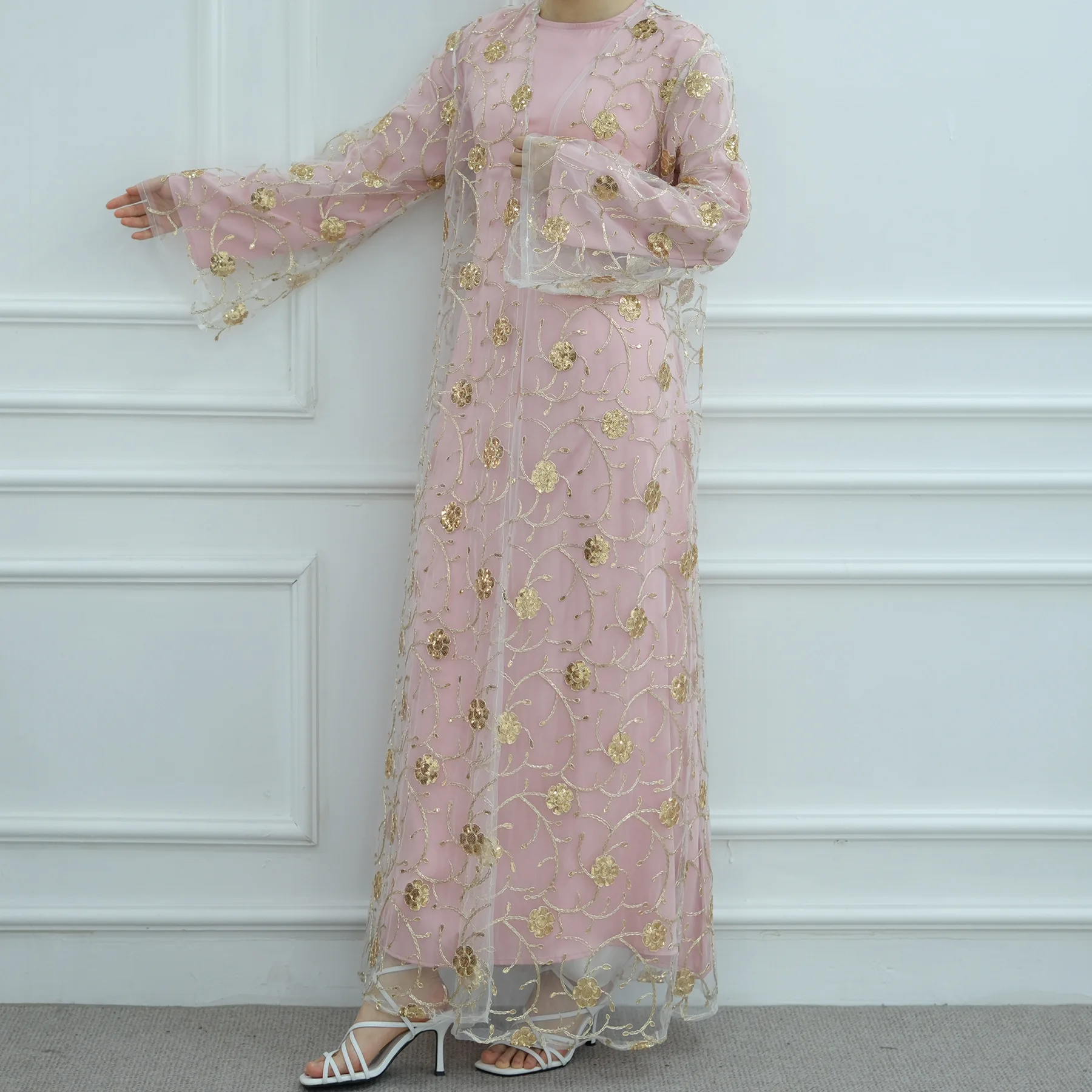 Kimono Muslim Berbahan Mesh de - Embroidery Kebaya ulasan dan harga