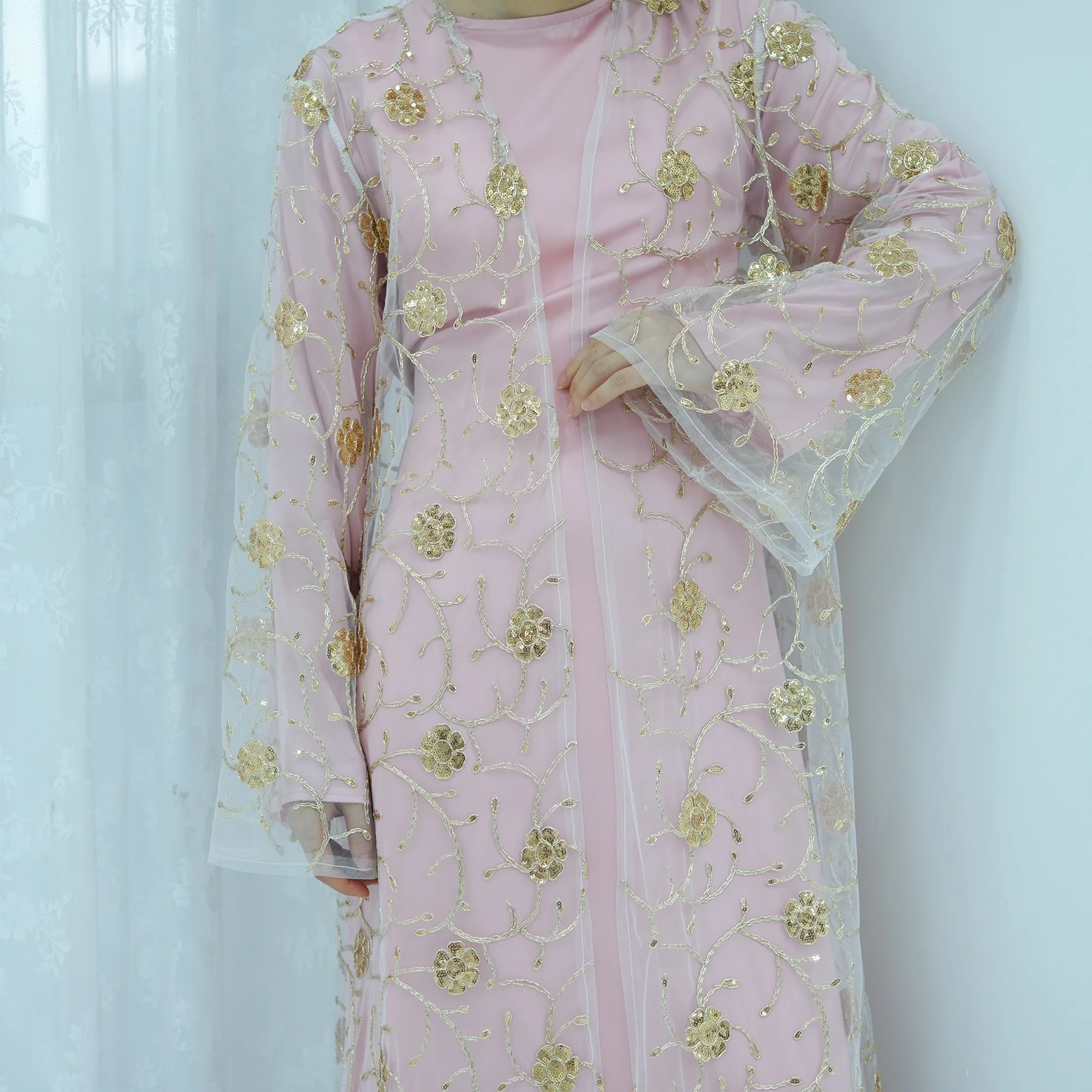 Kimono Muslim Berbahan Mesh de - Embroidery Kebaya ulasan dan harga