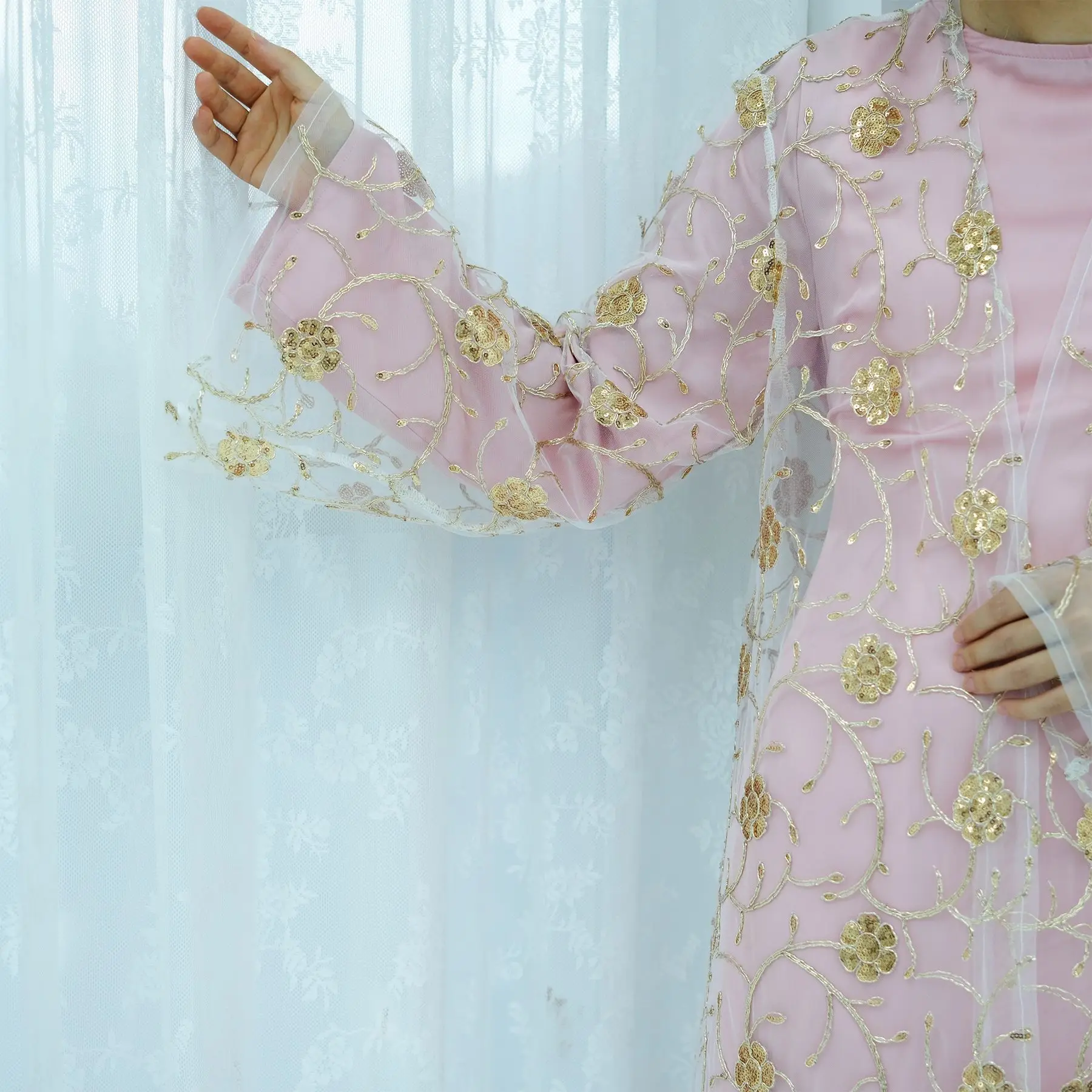 Kimono Muslim Berbahan Mesh de - Embroidery Kebaya ulasan dan harga