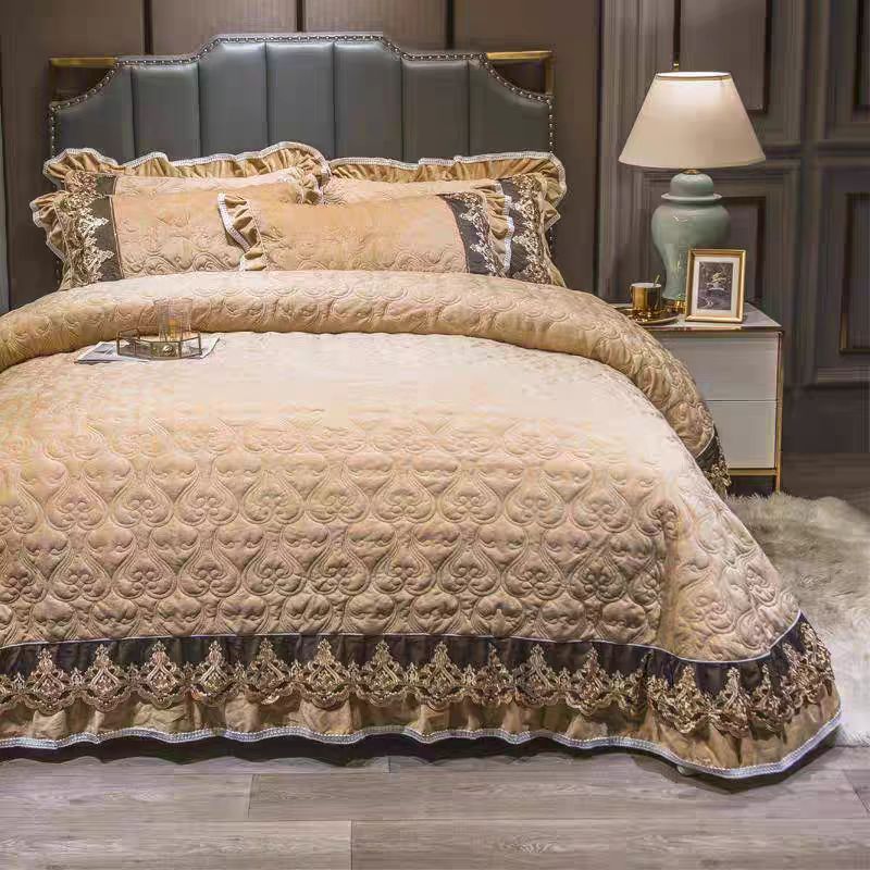 Seprai Berlapis Beludru Krista - Embroidery Quilt Cover ulasan dan harga